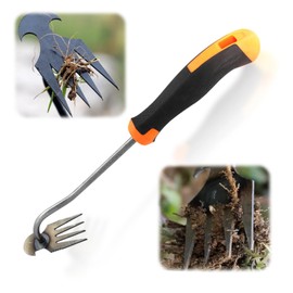 Weeding Artifact Uprooting Weeding Tool, 4 Teeth Dual Purpose Weed Puller Tool Garden Weed Pulling Tool Garden Weed Remover Tool Gardening Hand Weeder Tool Portable Garden Weeder Tool (F/13.7 Inch)