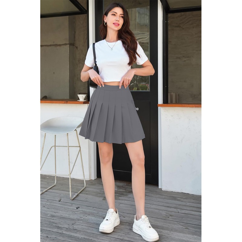 SANGTREE Falda plisada para niñas con cómoda banda elástica casual,