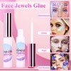 Rhinestones Face Glue, Shynek 2PCS Makeup Body Glue Long Lasting