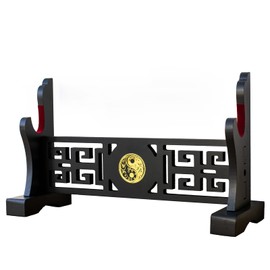 Katana Samurai Stand Sword Holder - Katana Display Stand Standing Velvet Padded Weapon Stands for Wand Tanto Wakizashi etc Samurai Sword (Tai Chi style - 1 layer)