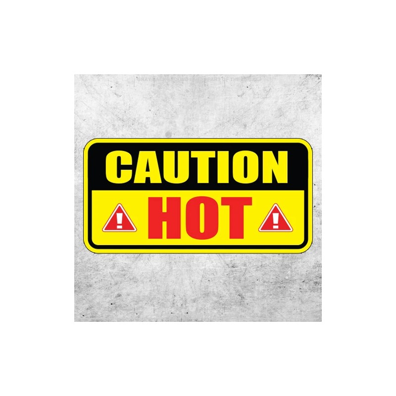 Silverbird Graphics 2x Caution Hot Sticker Safety Car Machine Warning