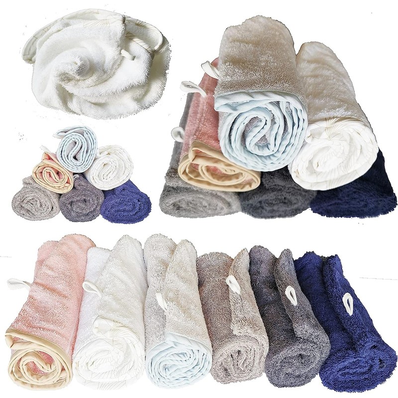 LLAMAXY 100% Pure Organic Cotton Hair Towel - Quick Dry