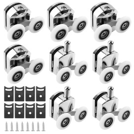 8 Pieces Shower Door Rollers, Aluminium Alloy Shower Door Wheels, 23 MM * 35 MM Shower Wheels, Shower Door Rollers for Curved Doors, Waterproof and Silent Shower Rollers