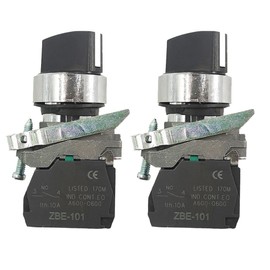 2Pcs XB4-BD21 Selector Switches Metal Black 22mm 2 Positions Stay Put 1NO XB4BD21