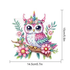 JISHSHAY Diamond Painting Pendant 5D DIY Owl Branch Diamond Art Wind Chime with Special Shaped Crystal Crystal Suncatcher Garden Wind Chimes Wind Chimes Outdoor Garden Diamond Art Keyrings Decor