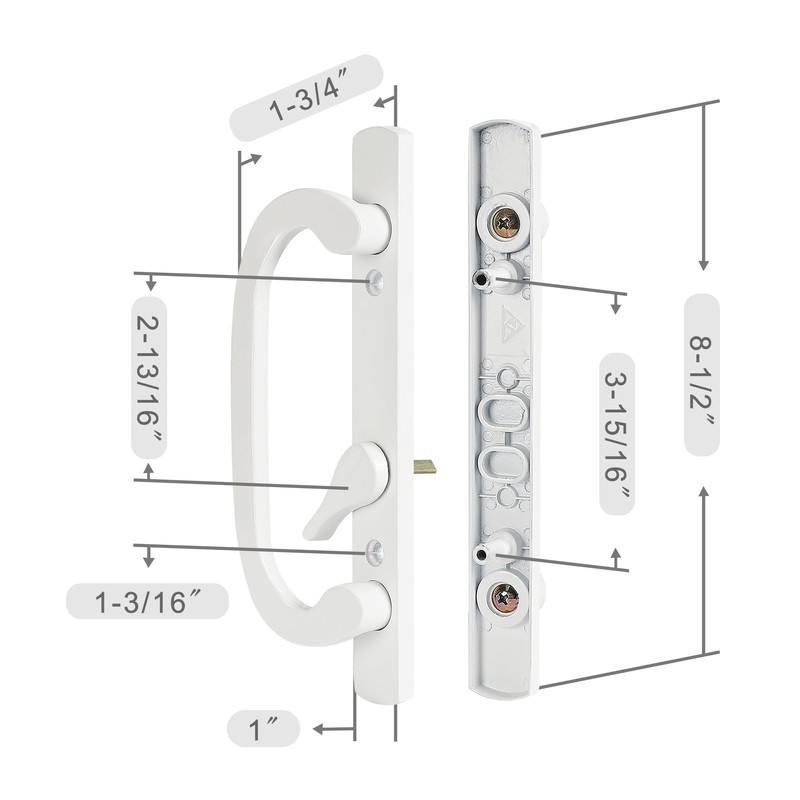 MaxxGeek Sliding Patio Door Handle Set with Mortise Lock, Zinc