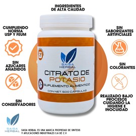Citrato de Potasio bolsa con 500 cápsulas