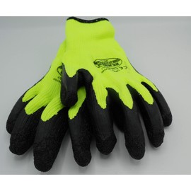 Work Gloves Garden Gloves Winter Latex Yellow and Black Size 10