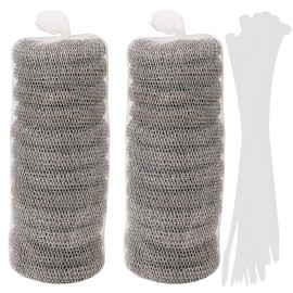 24 PCS Lint Traps LVYOUIF Stainless Steel Washing Machine Lint Snare Traps, Washer Hose Lint Traps with 24 PCS Cable Ties, Laundry Mesh Washer Sink Drain Hose Screen Filter