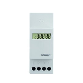 GRÄSSLIN 05.25.0007.1 taxxo 9403 HS - Digital Operating Hour Counter I 2TE I Hour Meter I Synchronous Motor Drive I Mounting on DIN Rail I 220-240 V I Grey
