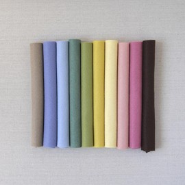 Wool Felt, 10 pcs 9"x12" with Matching DMC Embroidery Floss in Warm Pastel Colors, 1 mm Thick, Soft & Pliable, Wool Blend Felt, Secret Garden 9"x12" & Floss
