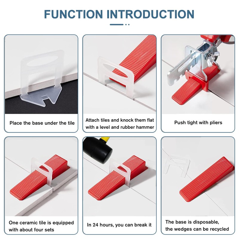 Tile Leveling System Clips 1/8" 2000 Piece 3.0mm Tile Leveler