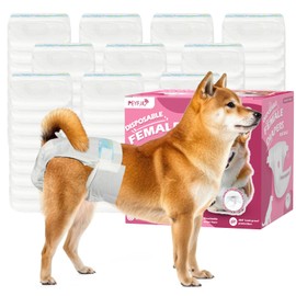 PEYFJIU Disposable Dog Diapers, Female Dog Diapers for Heat Cycle Protection, Super Absorbent & Adjustable, for Excitable Urination, Incontinence & Potty Training, Extral Large, 40 Count
