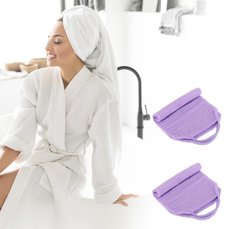 2 esponjas exfoliantes con asas, para ducha, nailon, exfoliante, para