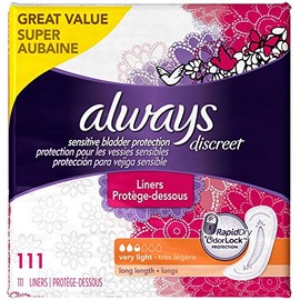 Always Discreet, Incontinence Liners, Very Light, Long Length, 111 Count, 111 Count