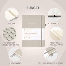 And Per Se Budget Planner, Monthly Budget Book with Expense Tracker Notebook, Undated Financial Logbook & Accounts Book - A5 Size, Hardcover (Grey)