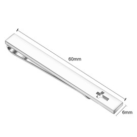 Asienice Men's Tie Clip Silver Classic Cross Tie Clip in the Shape of a Cross, Non-precious metals, No Gemstone