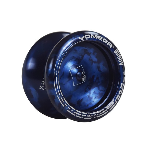 Yomega Groov - Pro Level Aluminum Yoyo for Advance Players - Round Shape, C Size Ball Bearing w/ Adjustable Responsive/Non-Responsive Play (Black & Blue)