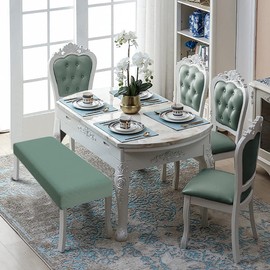 Fuloon Stretch Jacquard Dining Bench Cover - Anti-Dust Removable Bench Slipcover Washable Bench Seat Protector Cover for Living Room, Bedroom, Kitchen (Dark Green)