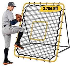 3.7 x 4.8FT Soccer Baseball Rebounder Net, Softball Lacrosse Pitch Back Net