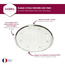 Gobel 127120 Pizzablech, perforiert, Weiß