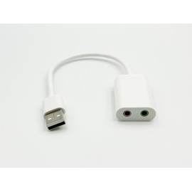 INEWPRODUCTS USB Audio Stereo Sound Card Adapter,3.5 mm Headphone and Microphone Jack (White)