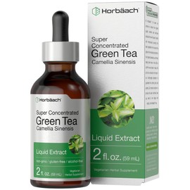 Horbäach Green Tea Extract Liquid Drops | 2 Fl Oz | Herbal Tincture | Alcohol Free | Vegetarian | Super Concentrated Supplement | Non-GMO, Gluten Free