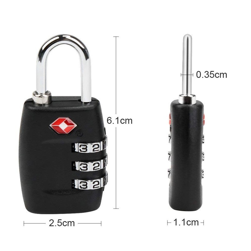 2 x TSA Security Padlock - 3-dial Combination Travel Suitcase