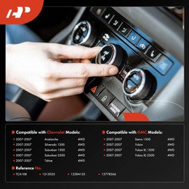 A-Premium 4x4 4WD Switch Transfer Case Selector Switch Compatible with 2007 Chevy GMC - Silverado 1500,Sierra 1500, Suburban 1500 2500, Yukon XL 1500 2500, Avalanche, Tahoe