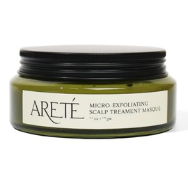 ARETÉ Micro-Exfoliating Scalp Scrub Treatment Masque + Scalp Cleanser, Deep Conditioning Hair Mask for Damaged Hair and Growth, Bamboo Extract + White Willow Bark, Snow Mushroom, Made in USA, 5.3oz