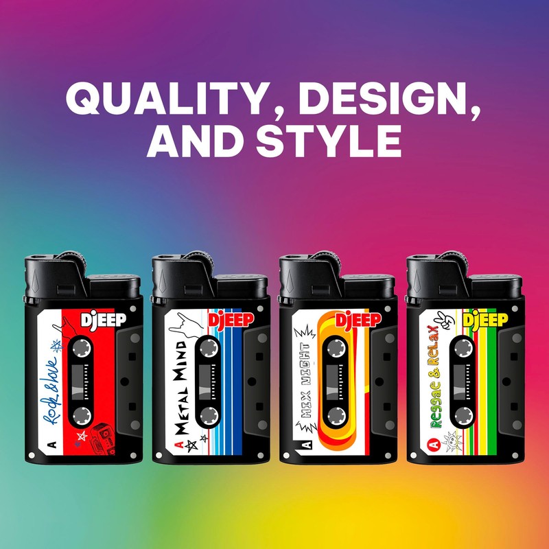 DJEEP Pocket Lighters, Limited Edition Mixtape Collection, Textured Unique Lighters,