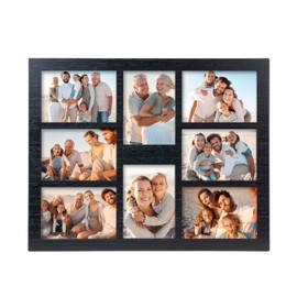 MONT PLEASANT 5x7 Picture Frame Collage for Wall Decor-Large Size 8 Openings Black Picture Frame Wall Decor Multiple Photo Collage Frames for Wall Mounting - Home and Family Display