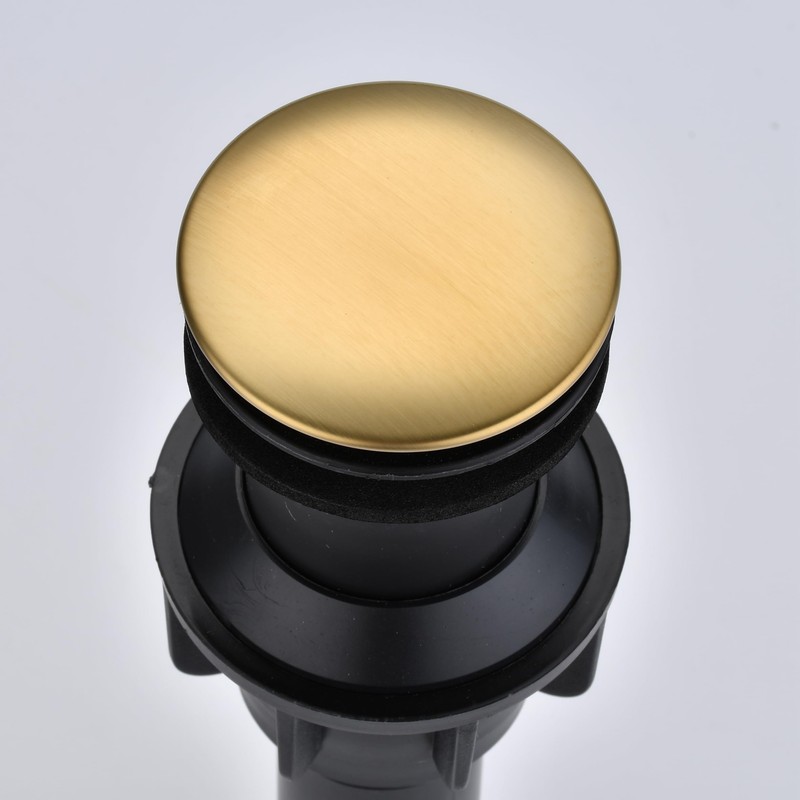 Brushed Gold Bathroom Pop-Up Push-Type Sink Drain Assembly - Vessel