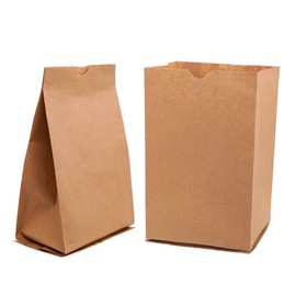 Premium Paper Brown Lunch Bags - 5.125" x 3.125" x 10.63" (40 Pc) - Ideal for Work, School & Parties