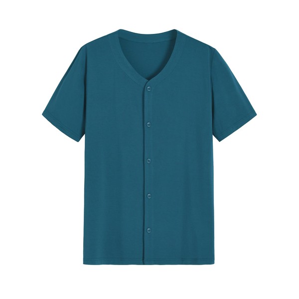 Latuza Men's Viscose Pajama Top Button Up Sleep Shirt L