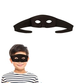 Lizzy 1 x Black Highwayman Mask | black cloth Bandit Thief fancy dress accessories for Cops And Robbers Villain Convict Bank Robber outfit Accessory