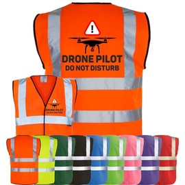 Corporate Togs DRONE PILOT OPERATOR DO NOT DISTURB Quadcopter UAV Waistcoat - Brace Hi-Vis Strips, Fully EN471 Health, Protective Safety Wear | Safety Apparel