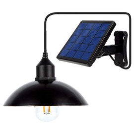 Ousam Led Solar Shed Light, Classical Bulb Lanterns with 9.8FT Cord Solar Chandelier Outdoor Dusk to Dawn Waterproof for Chicken Coop, Indoor, Playhouse Pendant Lighting