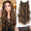 KooKaStyle Invisible Wire Hair Extensions with Transparent Headband Adjustable Size