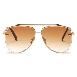 FEISEDY Oversized Aviator Sunglasses for Men Women Vintage Sun Glasses Metal Frame Gradient Shades B0105