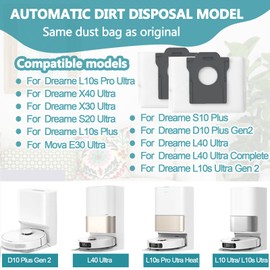 Fukmory 8 St1ck Staubbeutel Zubeh?rset f1r D10 Plus Gen 2/L10s Ultra Gen 2/L40/X40/X50/L50 Ultra Saugroboter,3.2L gro?er Kapazit?t Staubsaugerbeutel Beutel Ersatzteil Zubeh?r