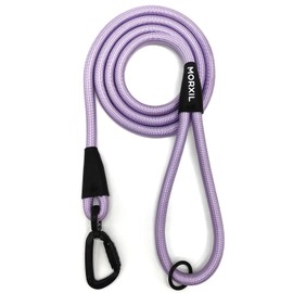 MORXIL Rope Dog Leash, 6 Foot Heavy Duty Dog Leash with Aviation Aluminum Auto Locking Carabiner, Strong Nylon Dog Lead for Small, Medium, Large Dogs (Purple, 6FT-0.51in)