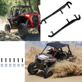 Upgraded Rock Sliders Nerf Bars – Compatible with 2014-2024 Polaris RZR XP 1000/Turbo, 2015-2019 RZR S 900/1000, 2015-2019 RZR 900 XC & Trail 50 – Fits 2-Door Models Only (Black)
