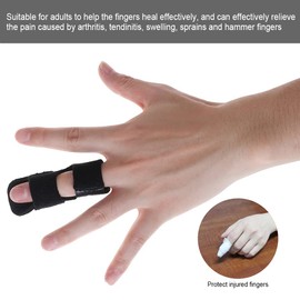 JORPETS 1 Pcs Finger Splints Finger Straightener Finger Support Finger Stabilizer Brace for Broken, Strained, Sprained, Swollen Fingers, Arthritis or Tendinitis(black)