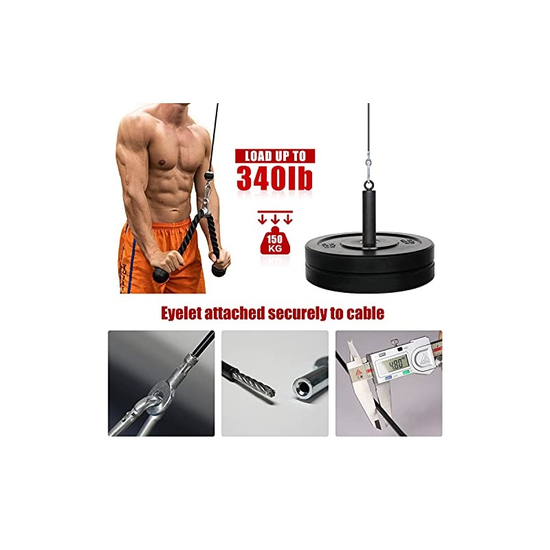 SYL Fitness 48in Cable for DIY Home Garage Gym Cable