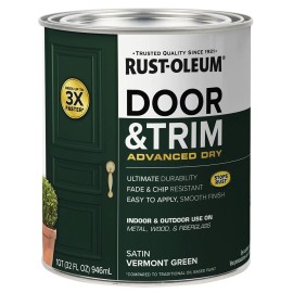 Rust-Oleum 376514 Door & Trim Advanced Dry Satin Vermont Green quart