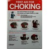 FIRST AID FOR CHOKING SIGN- Resturant choking sign (ALUMINIUM, REFLECTIVE.