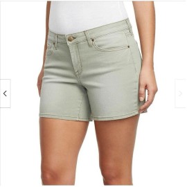 JESSICA SIMPSON WOMENS ROLLED CUFF JEANS SHORTS , DEEP LICHEN GREEN , SIZE 2/26