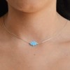 Custom Hamsa necklace Opal Horizontal Hamsa Pandent 925 Sterling Silver