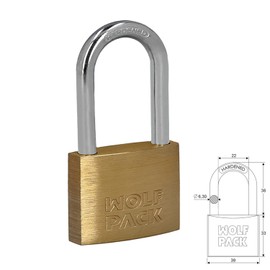Wolfpack 3100975 – Wolfpack Brass Long Arc Padlock 40 mm